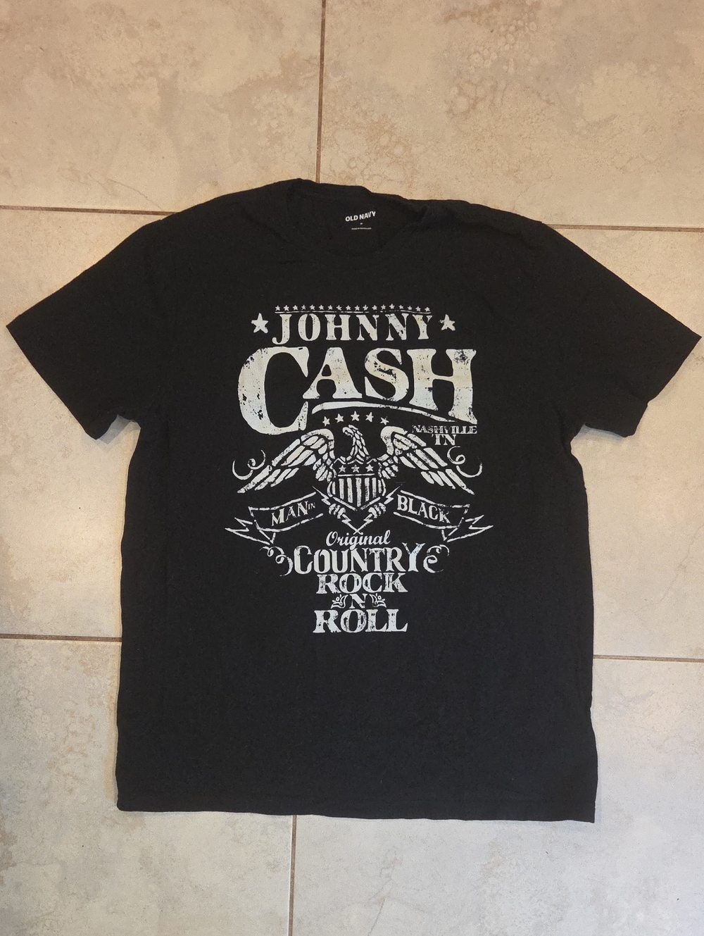 Old Navy Black Johnny Cash Graphic Tee